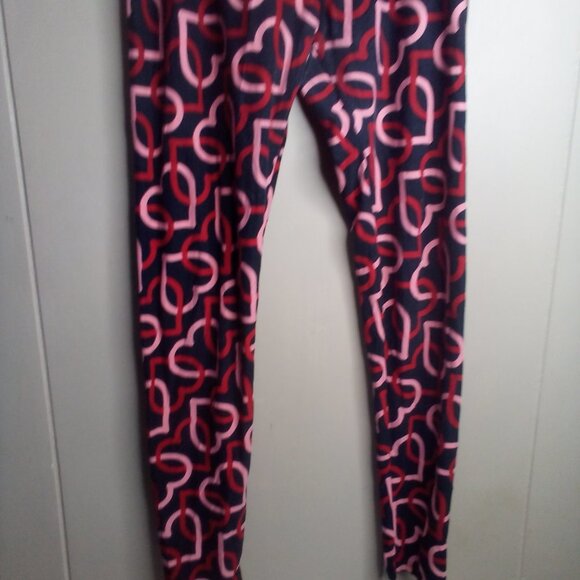 Lularoe Leggings Pants Lot of 2 One Size Hearts Flowers - Picture 8 of 12